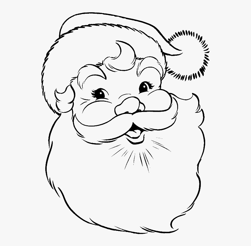 Transparent Santa Claus Face Png - Drawing Of Santa Claus Face, Png Download, Free Download