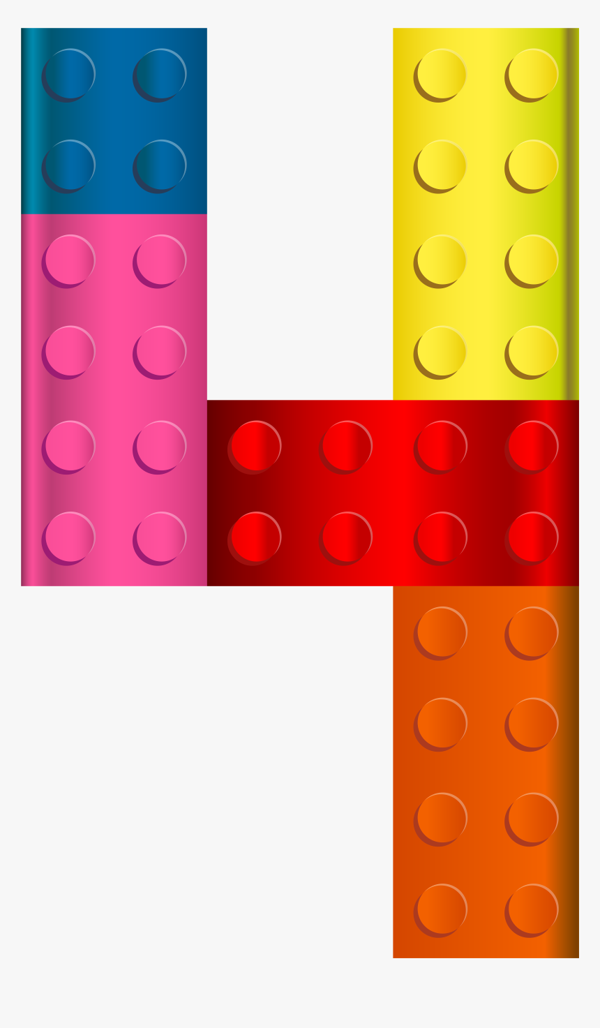 Lego Number Four Transparent Clip Art Image - Lego Font Number 4, HD Png Download, Free Download