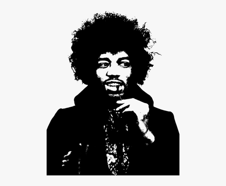 Jimi Hendrix Black And White Drawing Bear - Jimi Hendrix Black And White, HD Png Download, Free Download