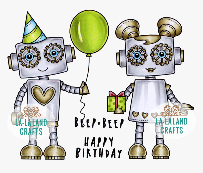 Birthday Robots Digi Stamp - Robots Happy Birthday, HD Png Download, Free Download