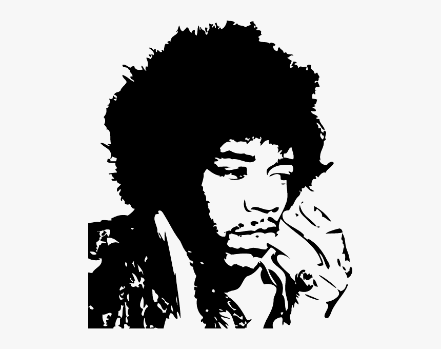 Stencil Silhouette Art Painting - Jimi Hendrix Silhouette, HD Png Download, Free Download