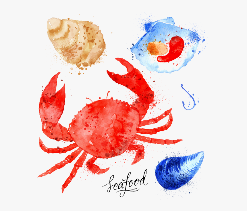 Crabs Drawing Watercolor Clipart Transparent Stock - Crab Feed, HD Png Download, Free Download