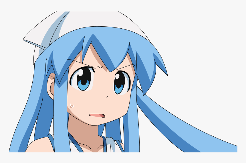 Squid Girl Anime Gif No Background - Blue Haired Chibi Anime Girl, HD Png Download, Free Download