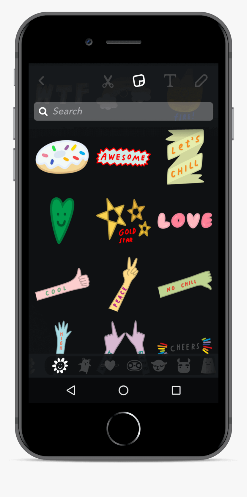 Snapchat Stikers - Smartphone, HD Png Download, Free Download