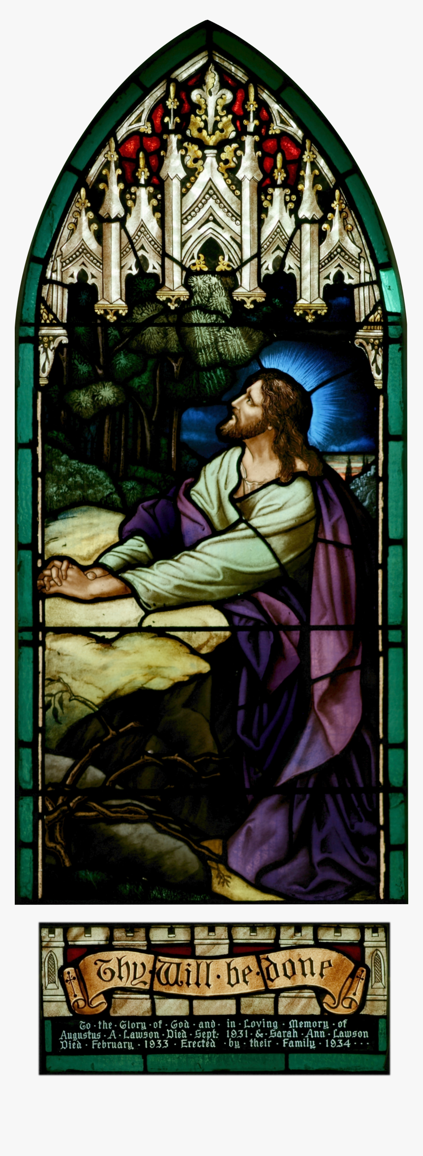 Stjohnsashfield Stainedglass Gethsemane - Agony Jesus Garden Stained Glass, HD Png Download, Free Download