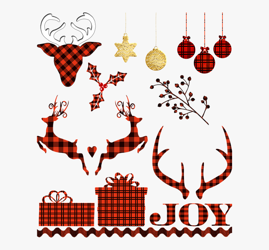 Buffalo Plaid, Lumberjack Christmas, Deer, Christmas - Free Buffalo Plaid Clipart, HD Png Download, Free Download