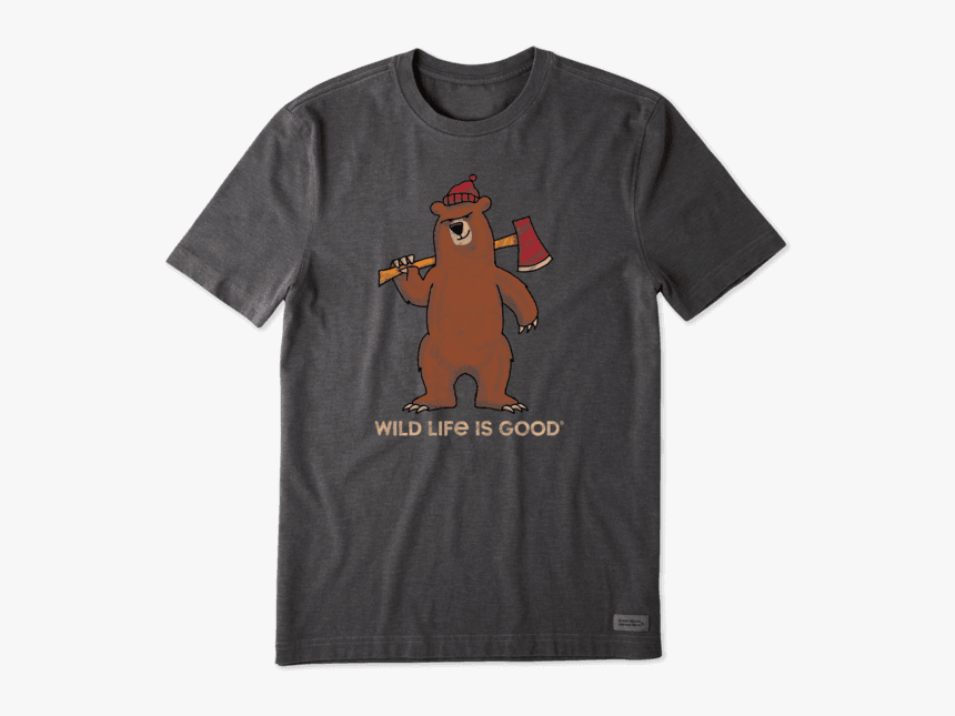 Men"s Lumberjack Bear Crusher Tee - Life Is Good Cruisin, HD Png Download, Free Download