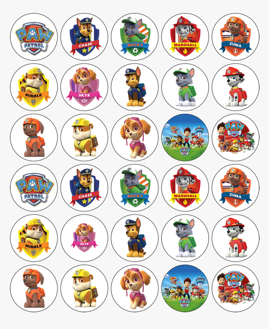 Paw Patrol Cupcake Toppers Printable, HD Png Download, Free Download