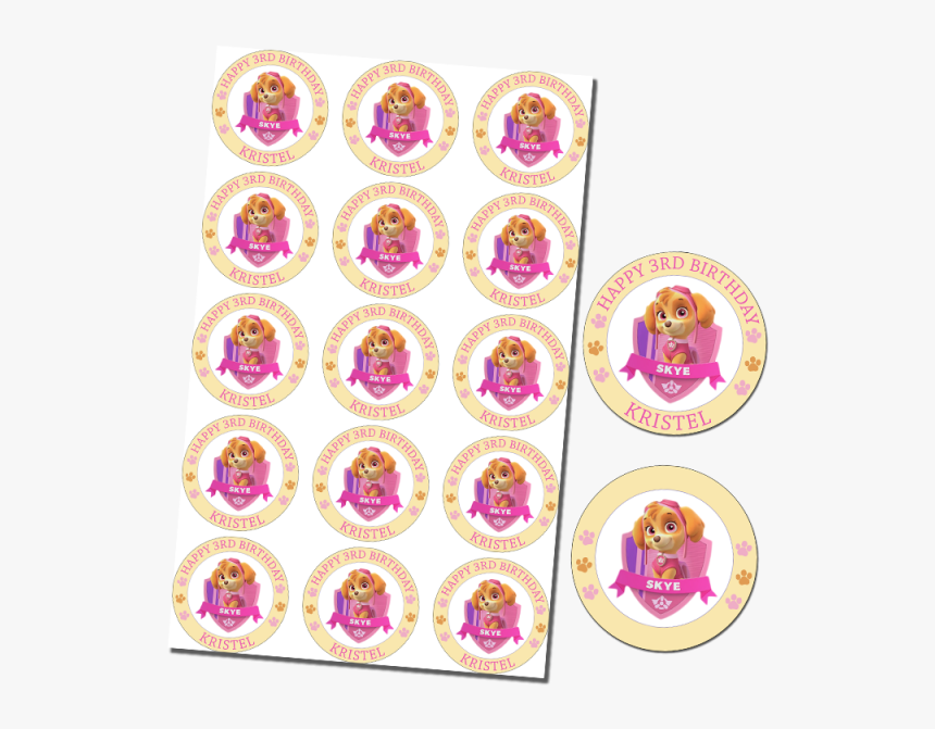 Skye Paw Patrol Cupcake Toppers, HD Png Download - kindpng.