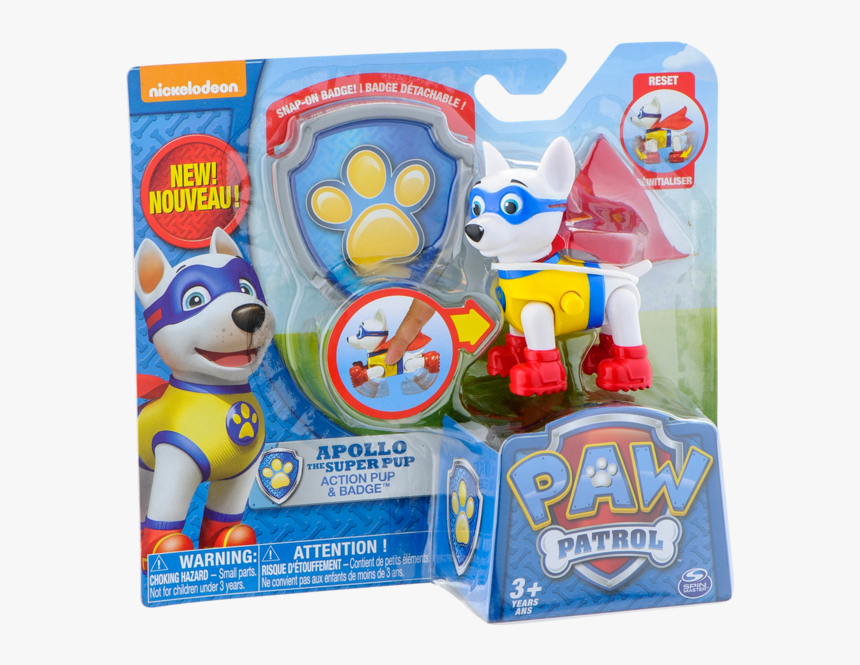 Paw Patrol Og Badge, Apollo Super Pup , - Paw Patrol Mission Paw Action Pack Pups Toys, HD Png Download - kindpng