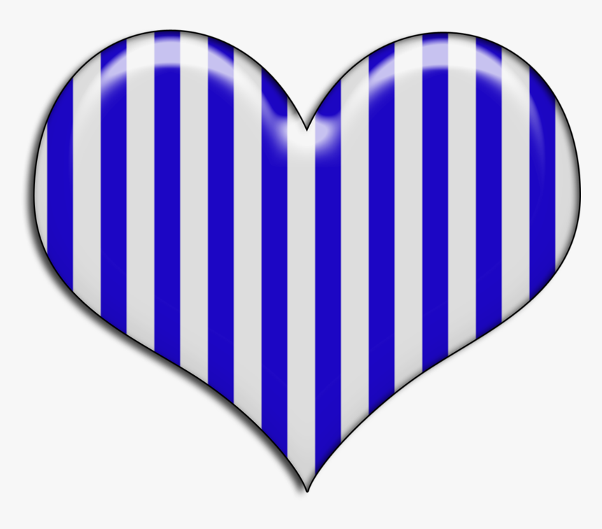 Blue And White Striped Heart , Png Download, Transparent Png, Free Download