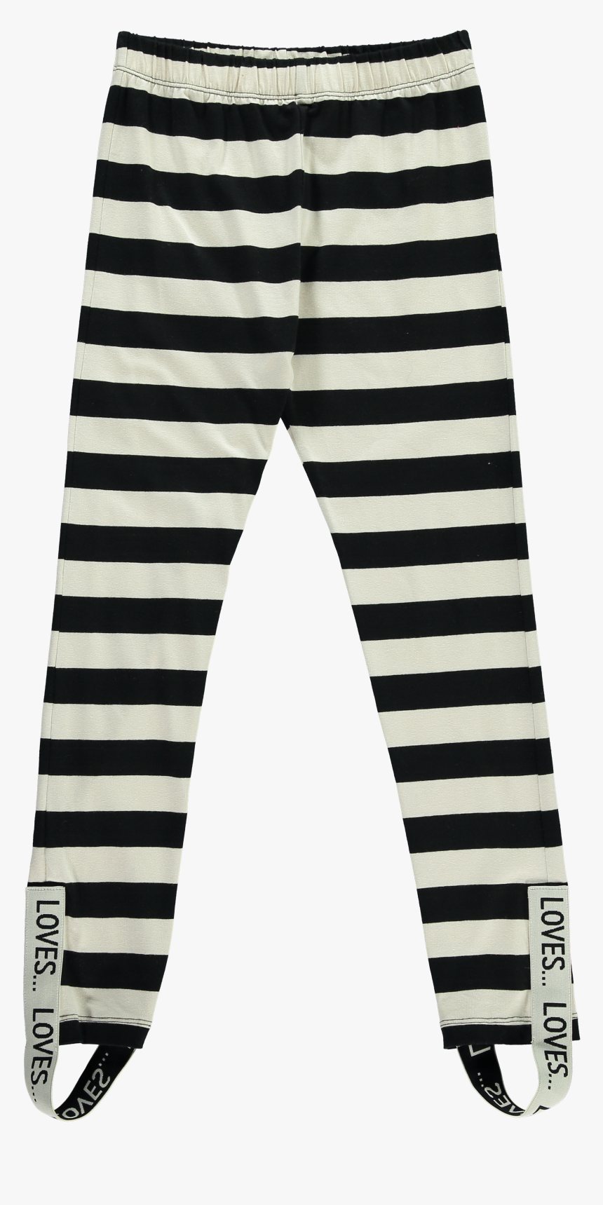 Beau Loves Black & White Stripes Elastic Band Leggings, HD Png Download, Free Download