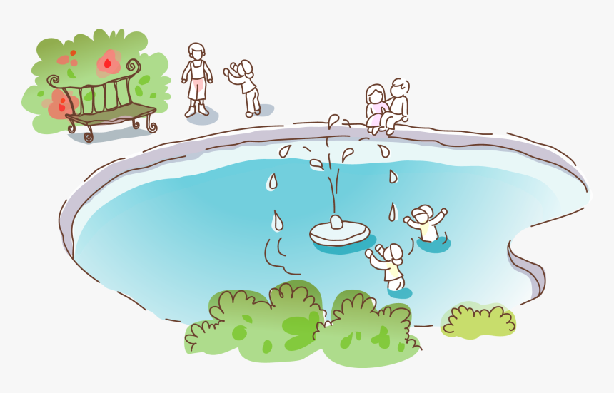 Cartoon Fountain Illustration, HD Png Download, Free Download