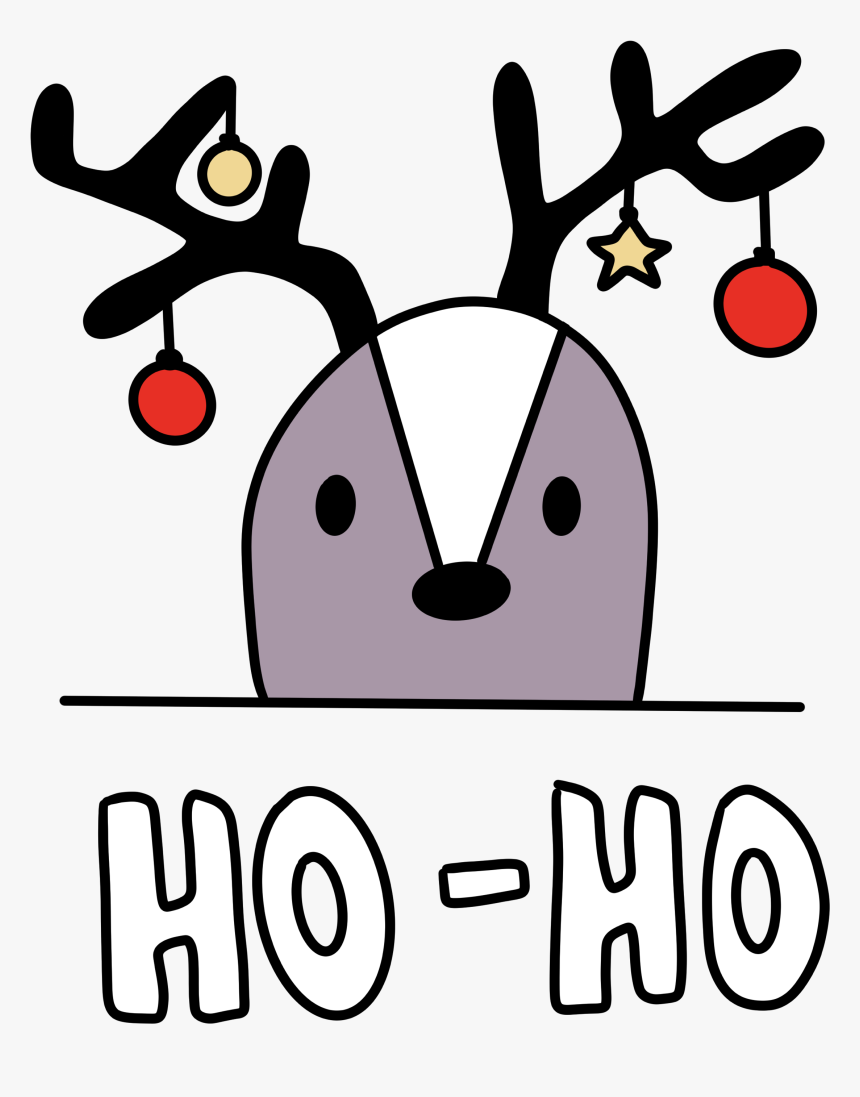 Deer Christmas Illustration Hoho Santa Rednose Christma, HD Png Download, Free Download