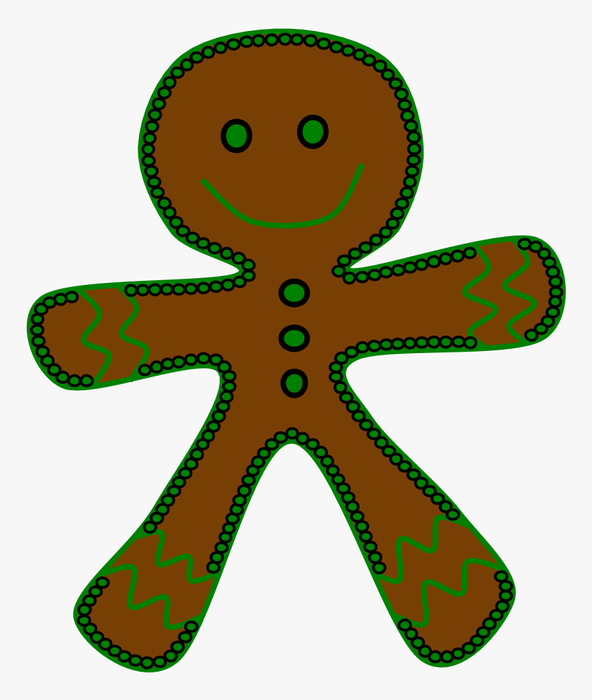 Gingerbread Man, Green Frosting, HD Png Download, Free Download