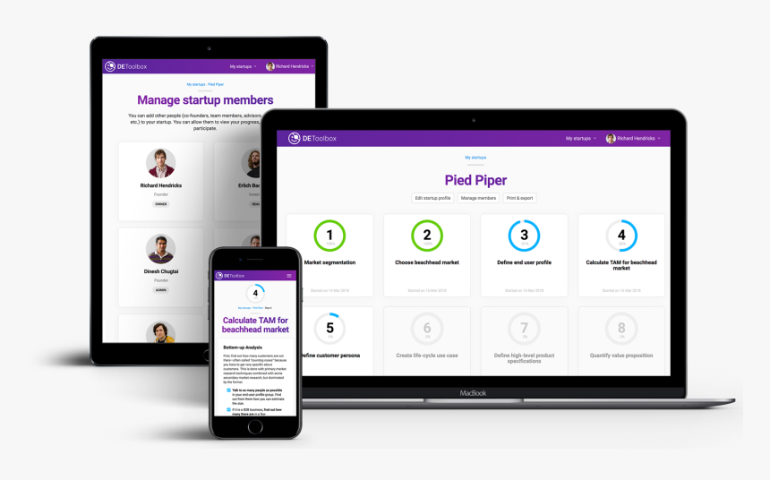 Phone, Laptop And Tablet Showing Screens Of De Toolbox, HD Png Download, Free Download