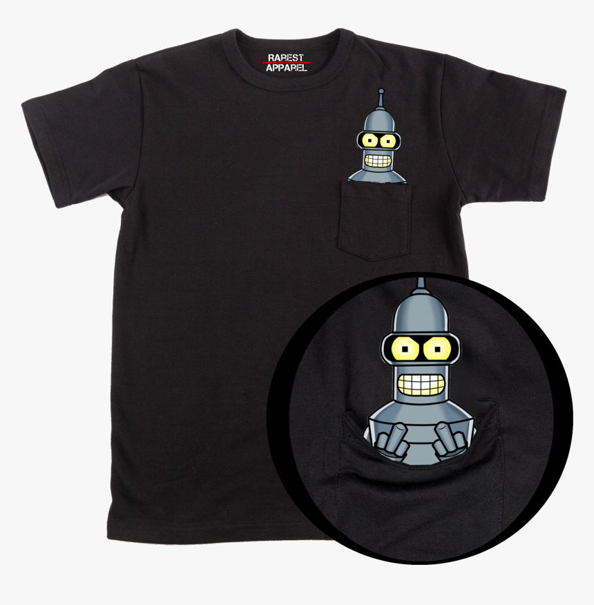 Bender Pull Down Pocket T-shirt , Png Download, Transparent Png, Free Download