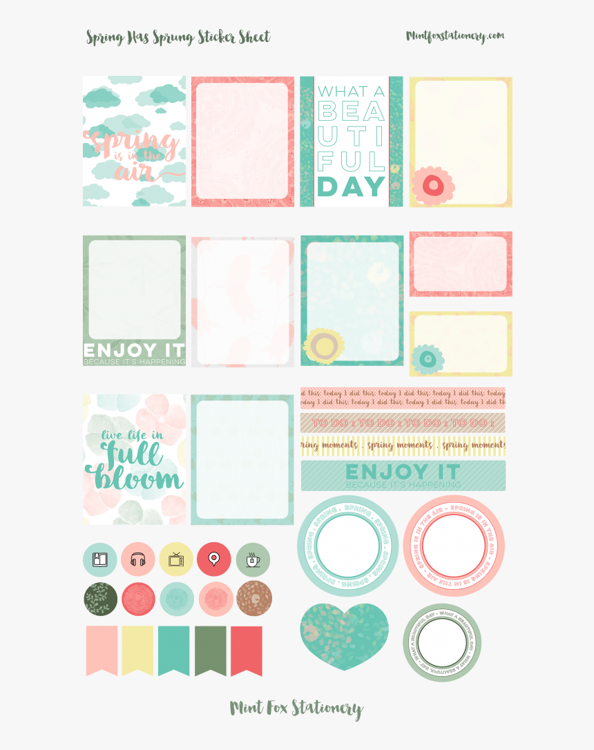 Spring Printable Erin Condren Planner Stickers, HD Png Download kindpng