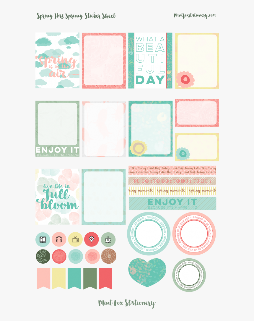 Spring Printable Erin Condren Planner Stickers, HD Png Download, Free Download