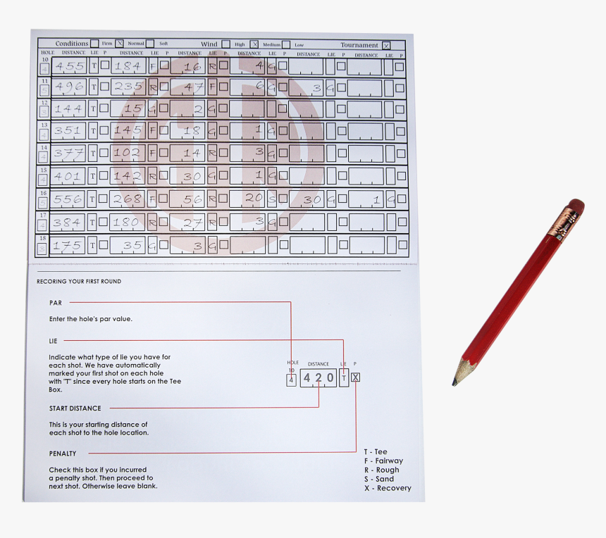 Golfinred Strokes Gained Sticky Stats Scorecard, HD Png Download, Free Download