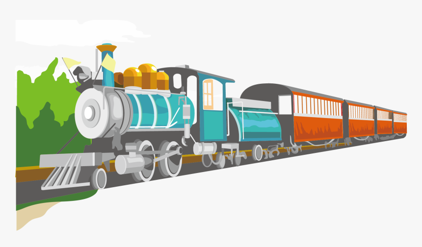 Train Rail Transport Cartoon Locomotive, HD Png Download, Free Download