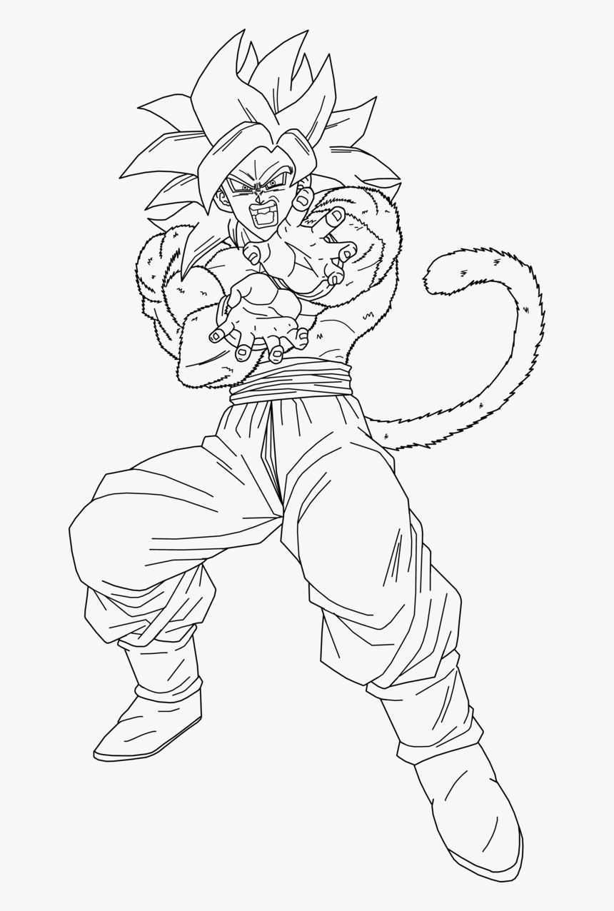 Transparent Super Saiyan 4 Goku Png - Goku Super Saiyan 4 Drawing, Png Download, Free Download