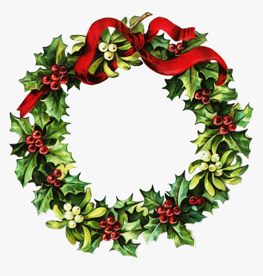 Vintage Christmas Wreath Png Clipart , Png Download - Free Christmas Cross Stitch Patterns For Wreaths, Transparent Png, Free Download