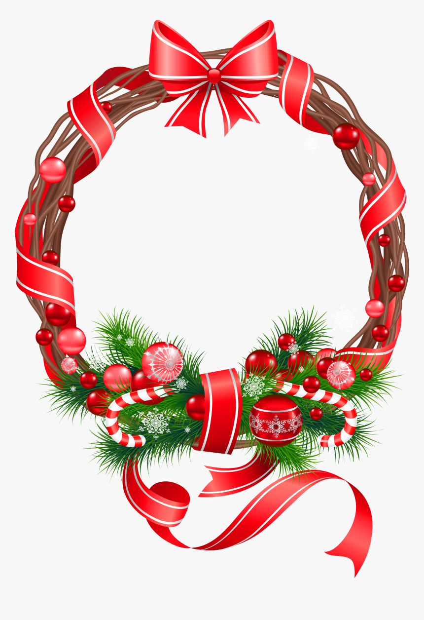 Holly Clipart Watercolor - Red Christmas Wreath Clipart, HD Png Download, Free Download