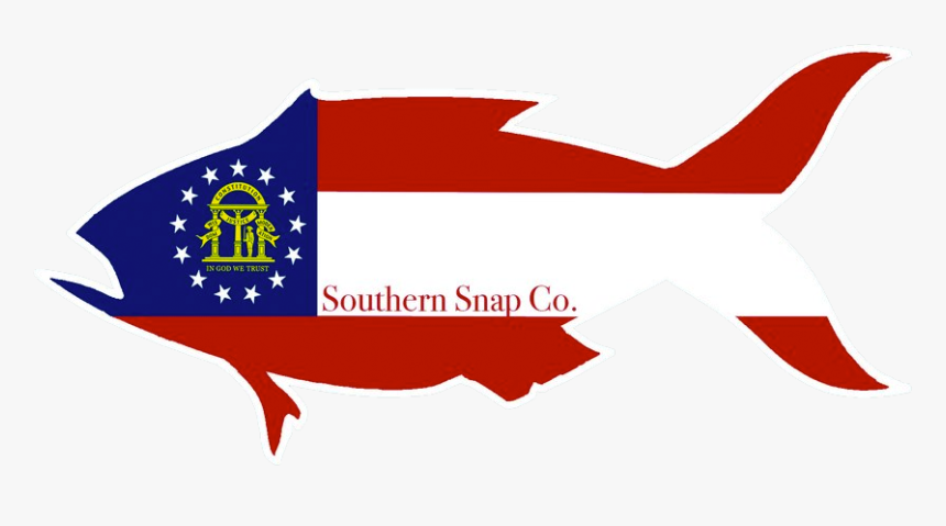 Georgia Flag Snapper Sticker - Georgia Flag With A Duck, HD Png Download, Free Download