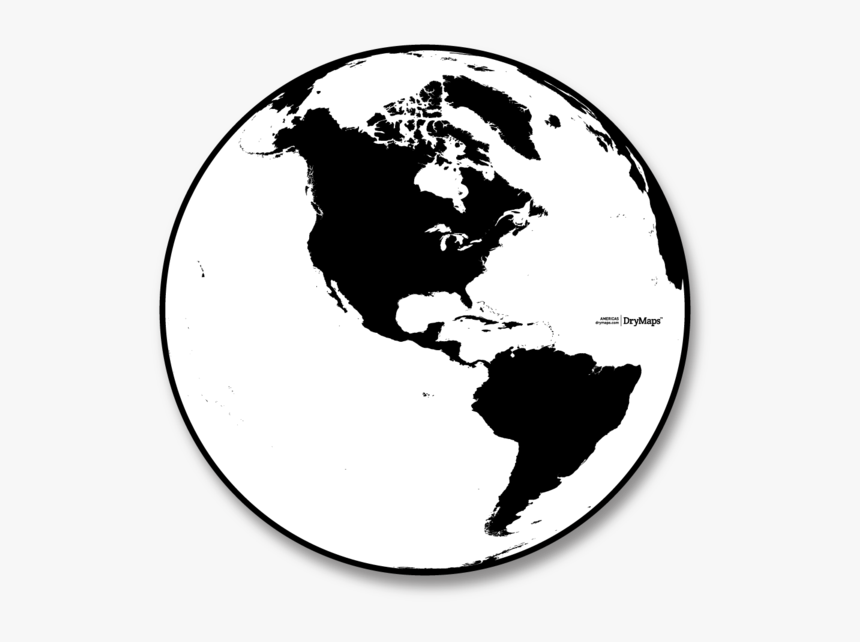 Globe Black And White Earth Grid , Png Download - Vector America Continent Map, Transparent Png, Free Download