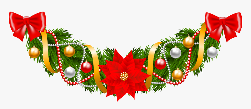 Garland Clipart Of Christmas Wreaths Image Clip Art - Christmas Garland Clipart Free, HD Png Download, Free Download