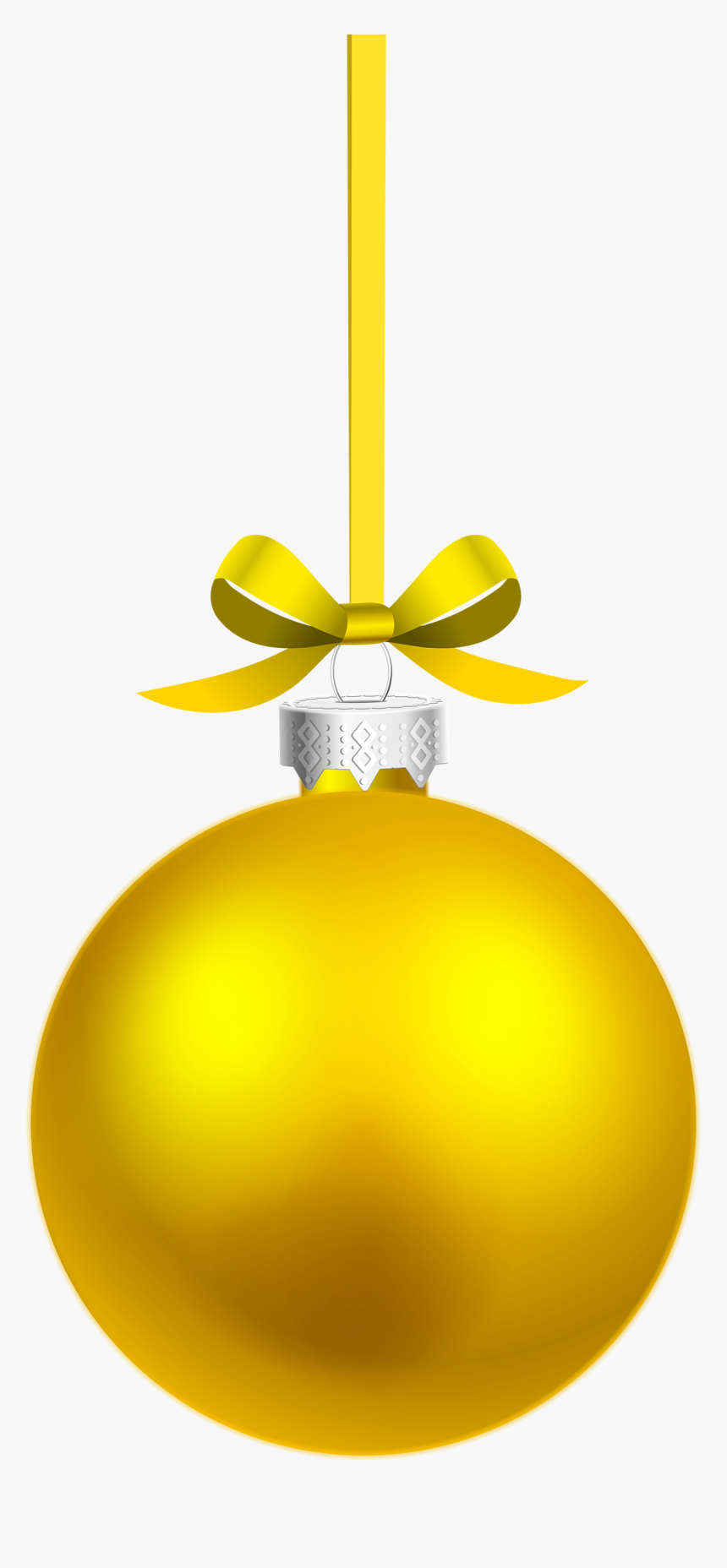 Yellow Hanging Christmas Ball Png Clipart - Gold Christmas Ball Png, Transparent Png, Free Download