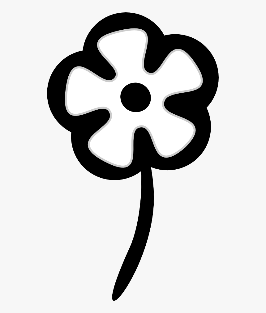 World Clipart Black And White Png - Cartoon Flowers Black And White, Transparent Png, Free Download