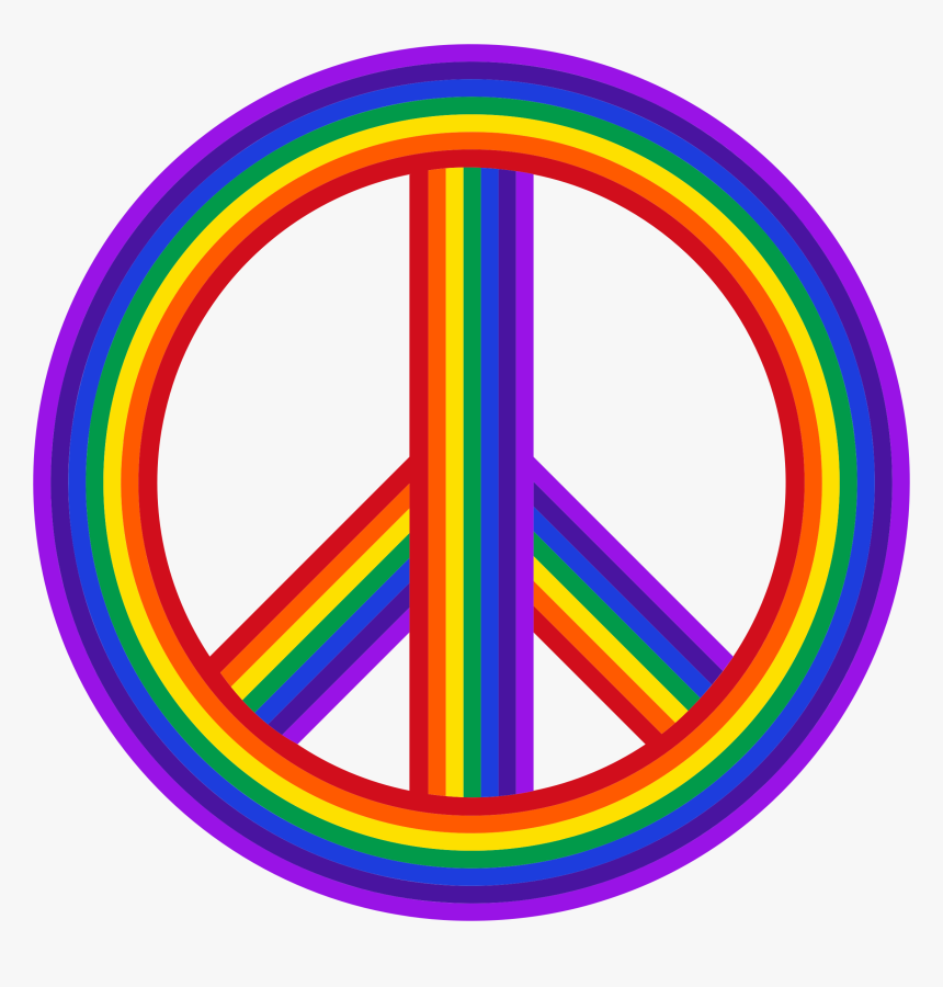 Peace Sign Rainbow Clip Arts - Rainbow Peace Sign Png, Transparent Png, Free Download