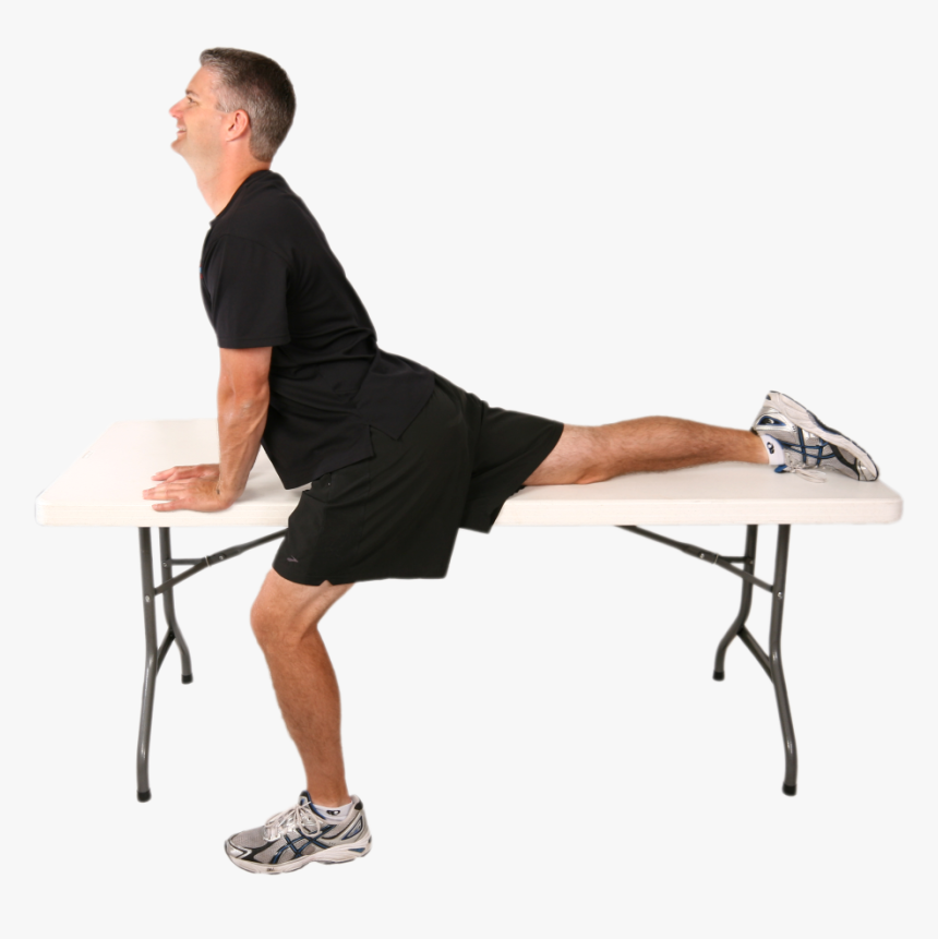 Psoas Stretches Stretch - Hip Flexor Stretch On Table, HD Png Download, Free Download