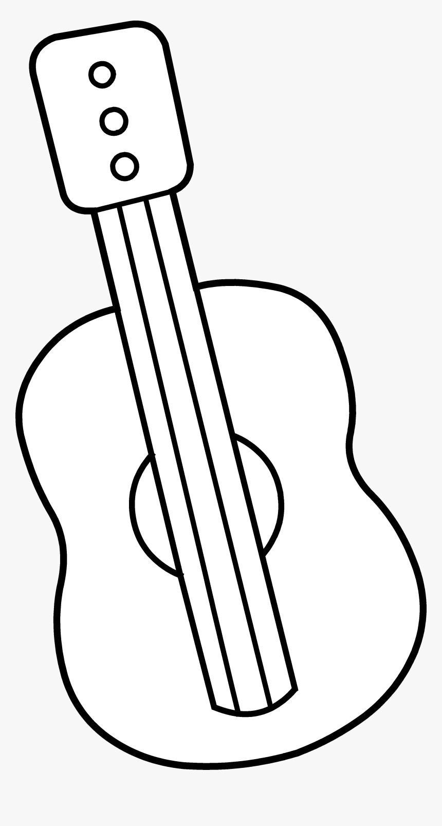 Black Guitar Clipart - Guitar Black And White Coloring, HD Png Download, Free Download