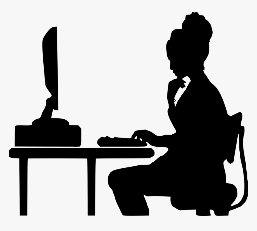 Transparent People Sitting At Table Silhouette Png - People Computer Clipart Png, Png Download, Free Download