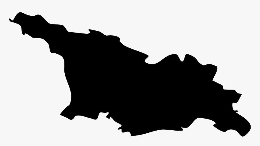 File Flag Map Of - Georgia Country Map Black, HD Png Download, Free Download