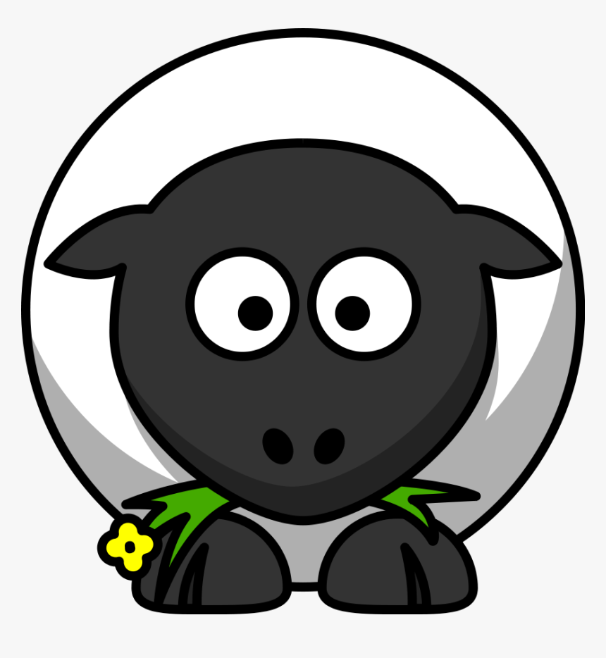 Sheep, Round, Cartoon, Face, Lamb, Eating, Farm, Animal - Cartoon Farm  Animal Clipart, HD Png Download - kindpng