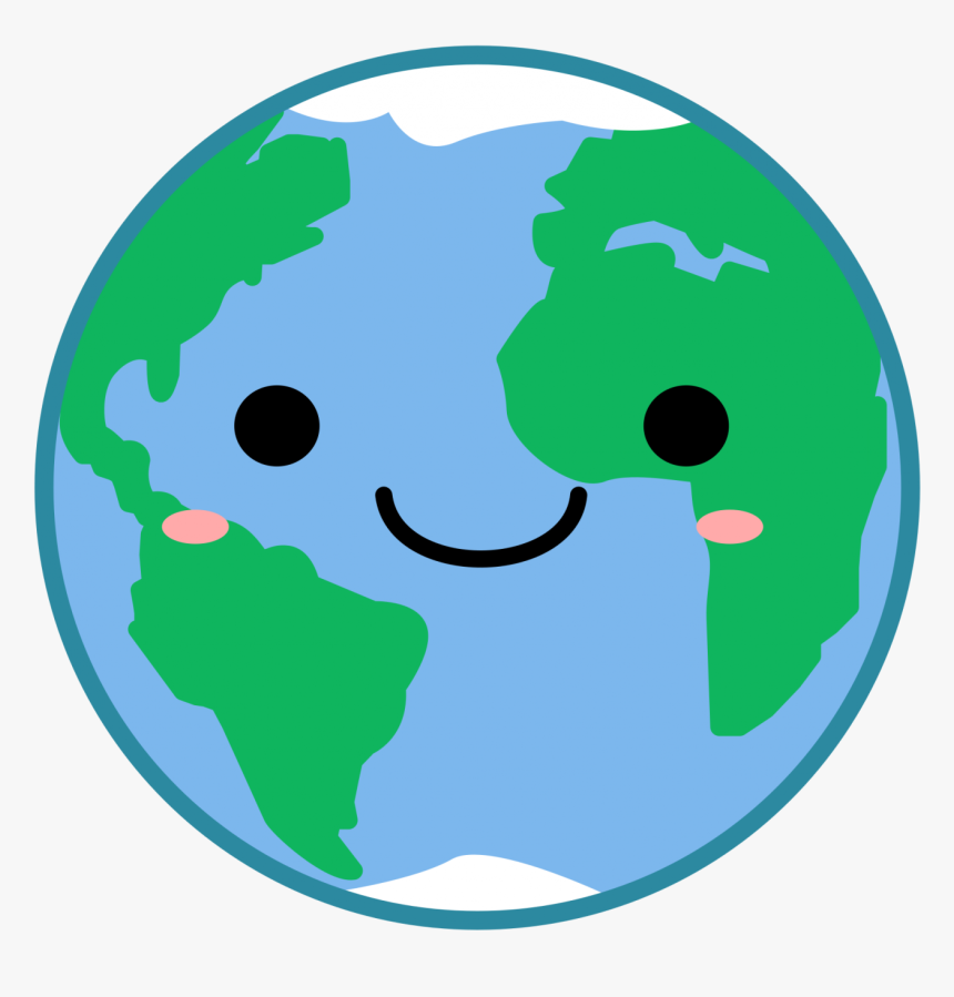 Globe Earth Clipart Kawaii Vector Image Transparent - Happy Earth, HD Png Download, Free Download