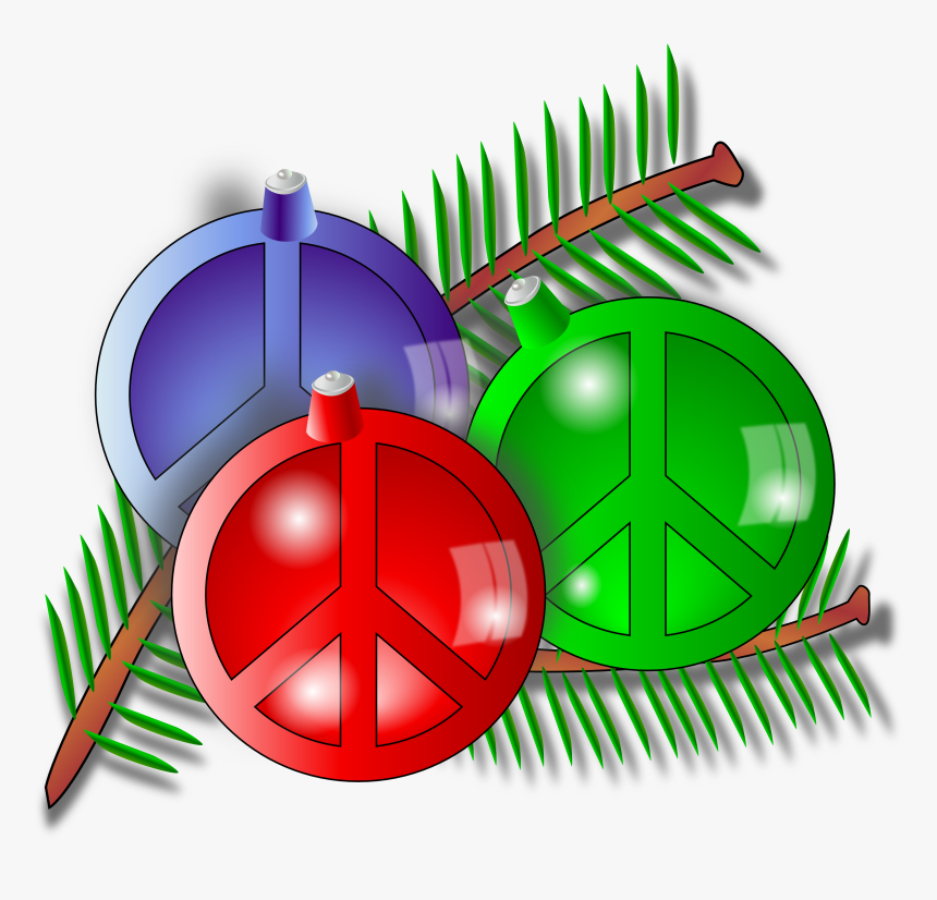 Xmas Globe Christmas Holiday Peace Symbol Sign Christmas - Christmas Ornaments Clipart, HD Png Download, Free Download