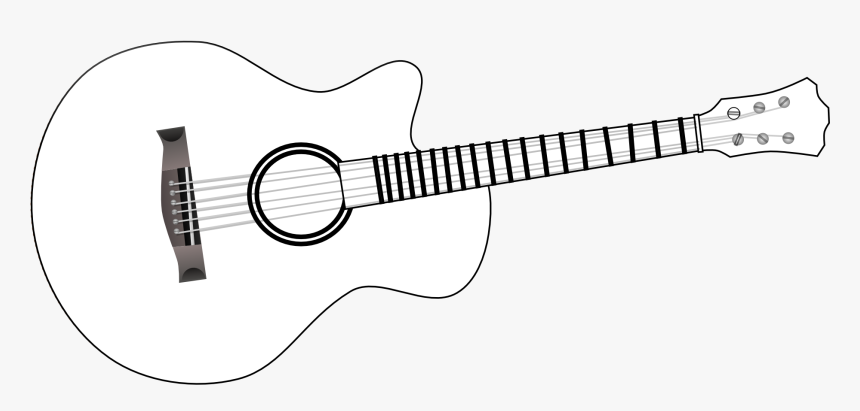 Guitar Black And White Acoustic Guitar Clipart Png - Guitar, Transparent Png, Free Download