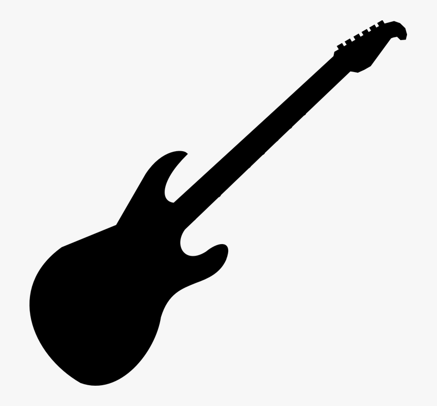 Free Guitar Clipart Black And White Image - Guitar Silhouette Free, HD Pn.....
