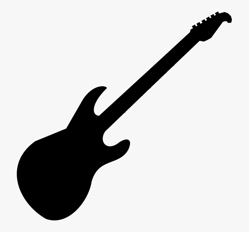 Free Guitar Clipart Black And White Image - Guitar Silhouette Free, HD Png Download, Free Download