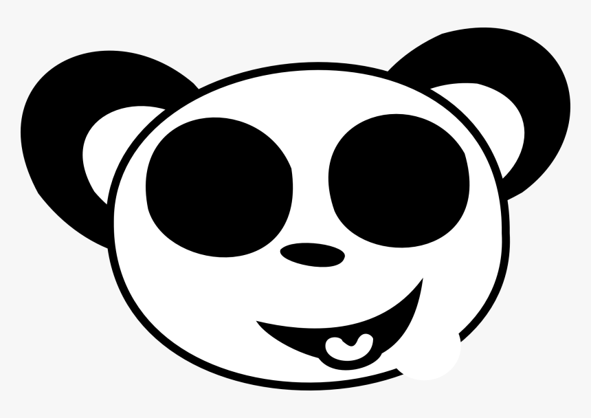 Smiley Face Black And White Black And White Smiley - Panda Face Clipart Black And White, HD Png Download, Free Download