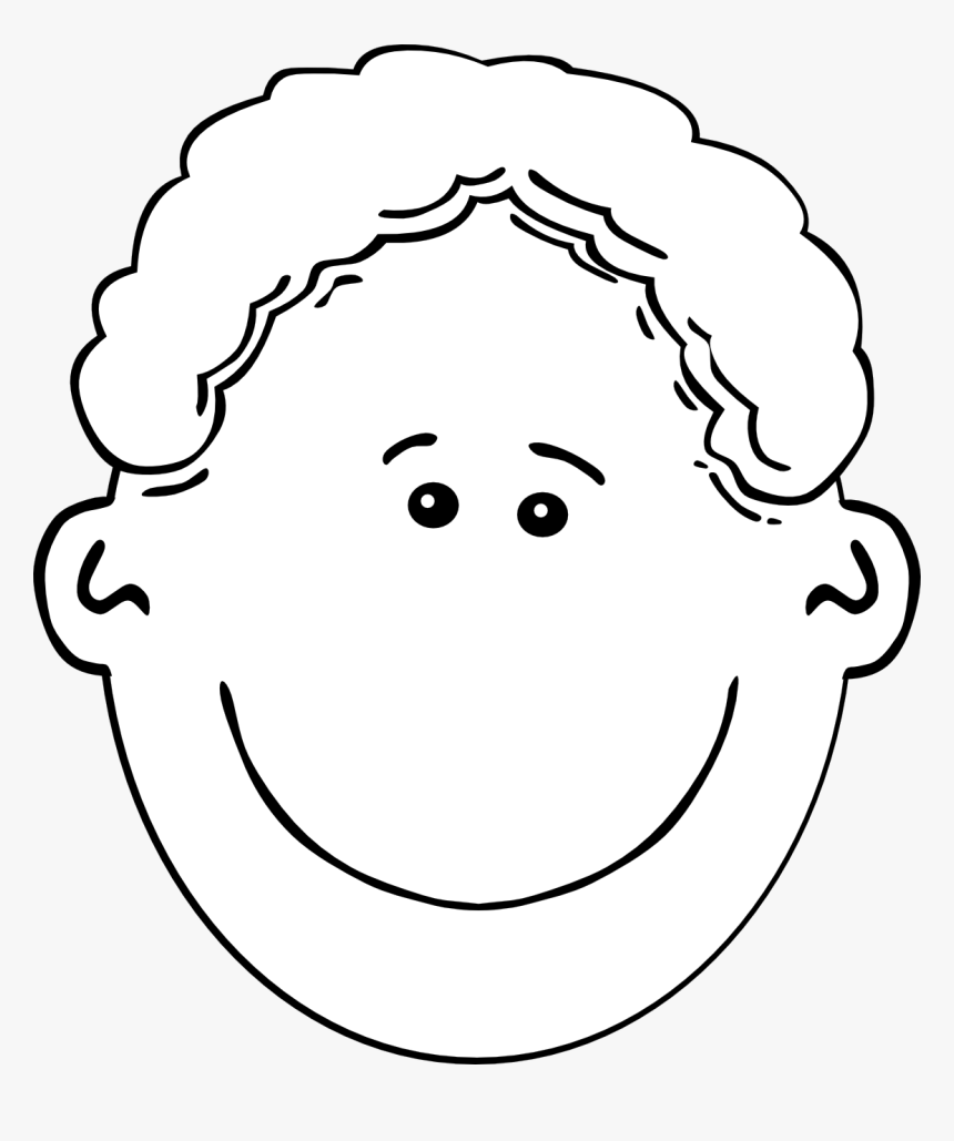 Boy Face Cartoon 5 Black White Line Art Tatoo Tattoo - Boy Face Clipart Black And White, HD Png Download, Free Download