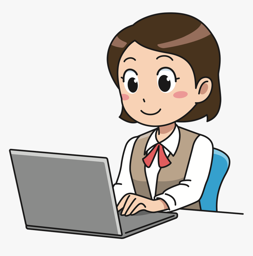 Person Doing Homework Png - Woman Computer Clip Art, Transparent Png, Free Download
