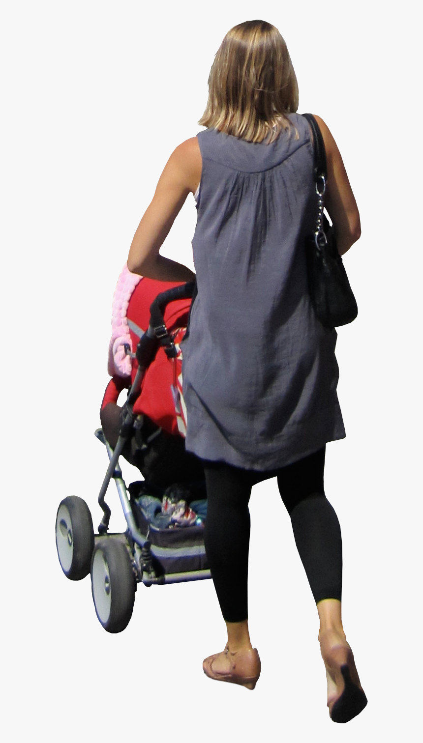 Mother With Stroller Png, Transparent Png, Free Download
