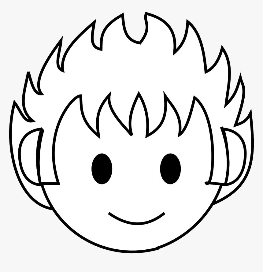 Boy, Happy, Face, Head, Black, Round, Eyes, Kid, Child - Face Of Girl Clip Art, HD Png Download, Free Download