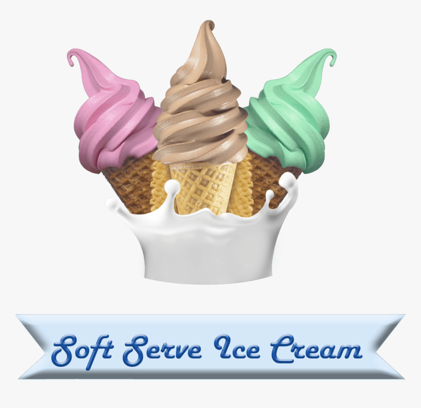 Transparent Cream Png - Soft Serve Ice Cream Cones Png, Png Download, Free Download